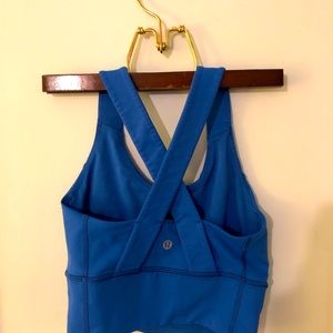 Lululemon royal blue crop workout top